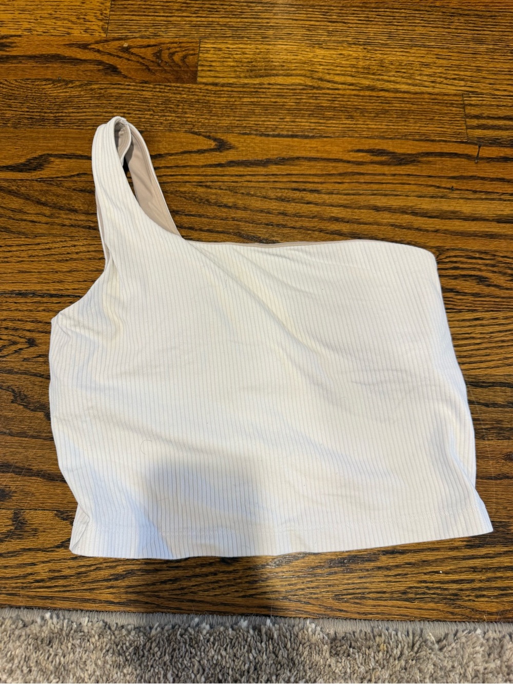 lululemon athletica One-Shoulder Ribbed Crop Top - White
